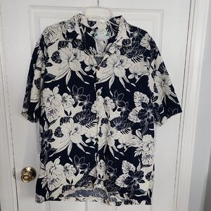 Vintage Two Palms Hawaiian Floral Button Up Shirt